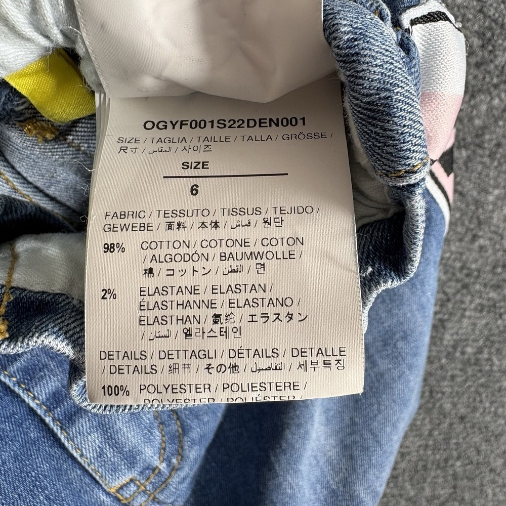 $623 Off White Kids Girl's Blue Logo-Stripe‎ Denim Skirt Size 6 - Picture 8 of 13
